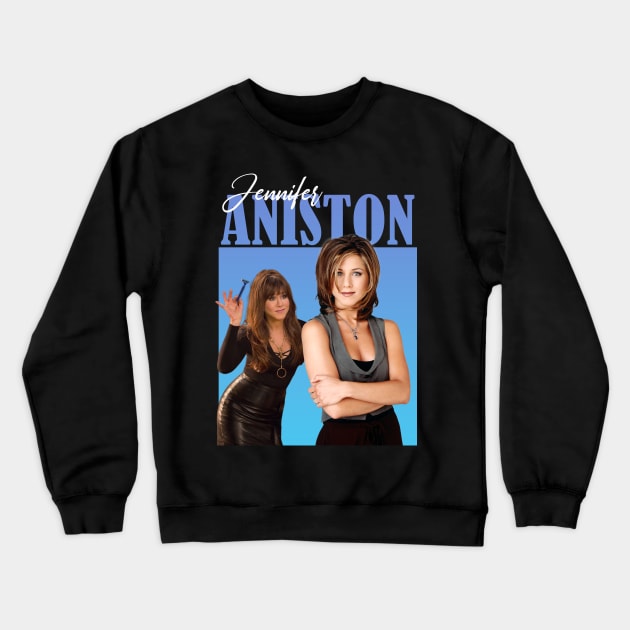 Jennifer Aniston Vintage 90s Design Crewneck Sweatshirt by T-shirt Therapy